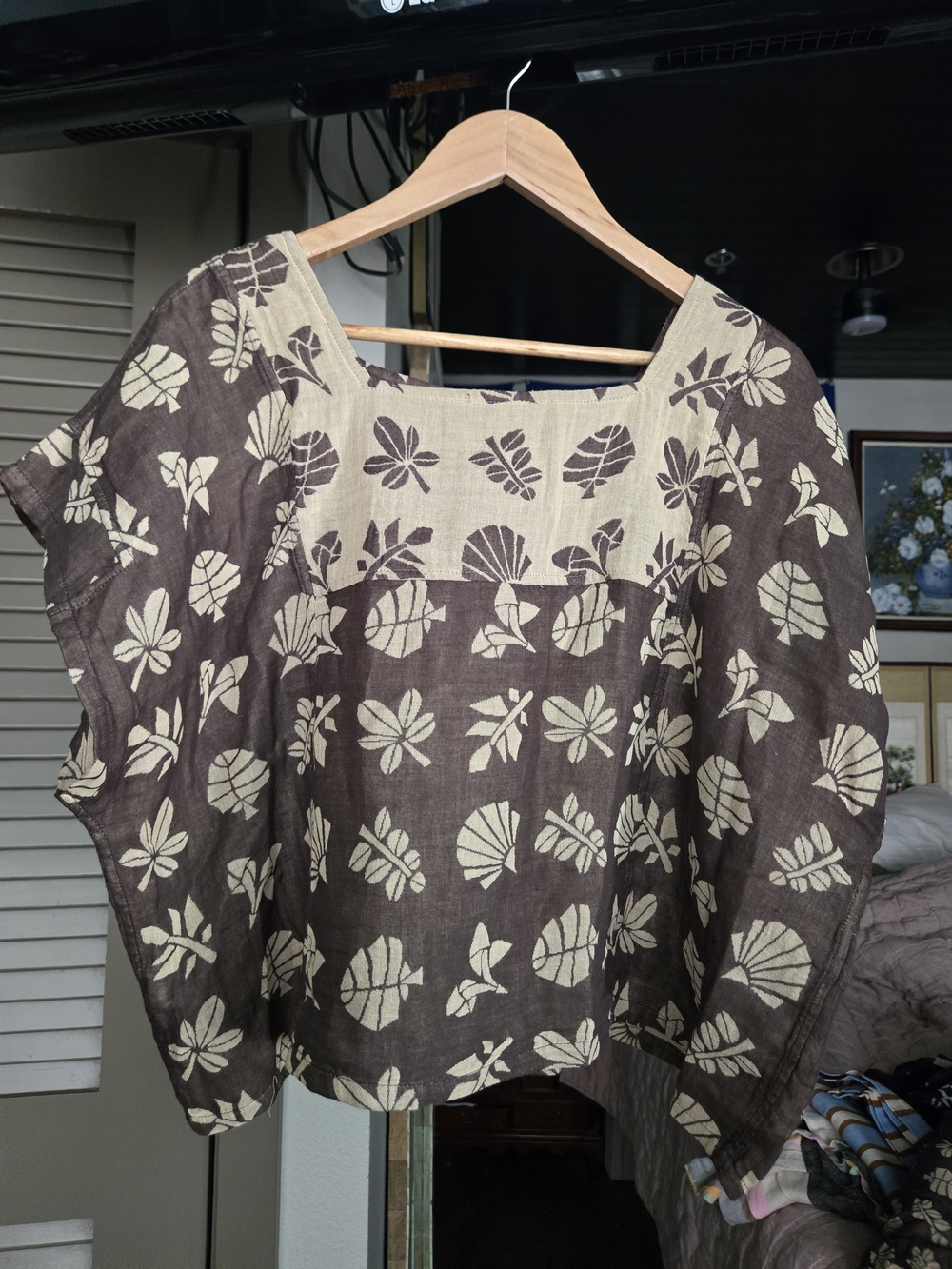 Ace & Jig Brown and Cream Floral Boxy Top And Pant Set Xl